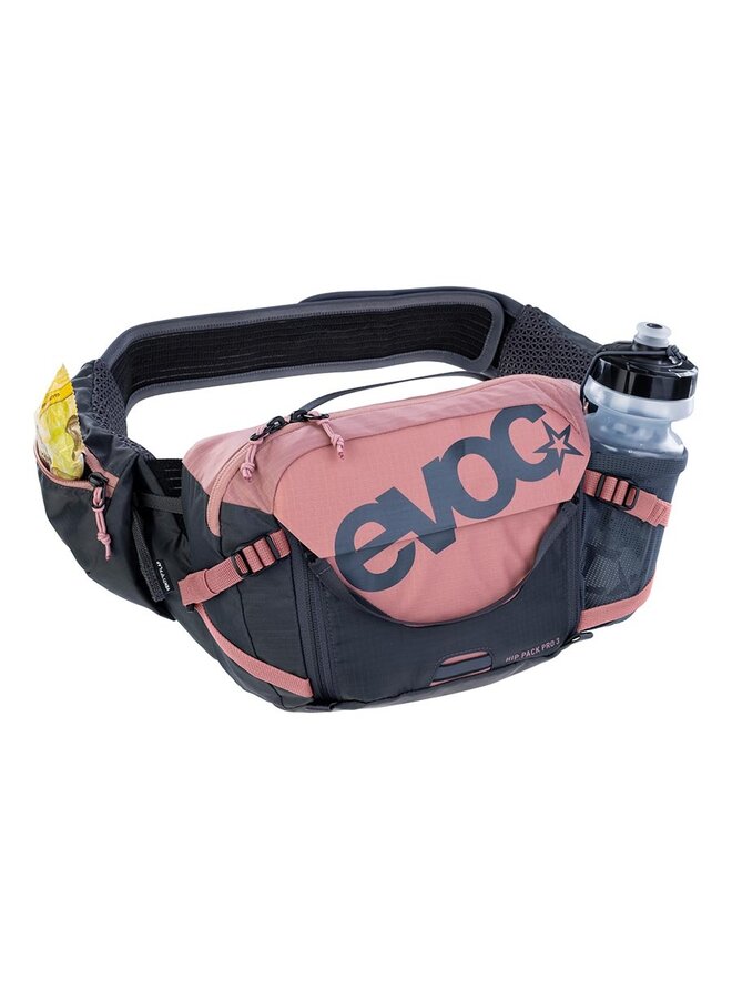 EVOC, Hip Pack Pro 3, Hip Pack, 3L, Reservoir Not included, Dusty Pink/Carbon Grey
