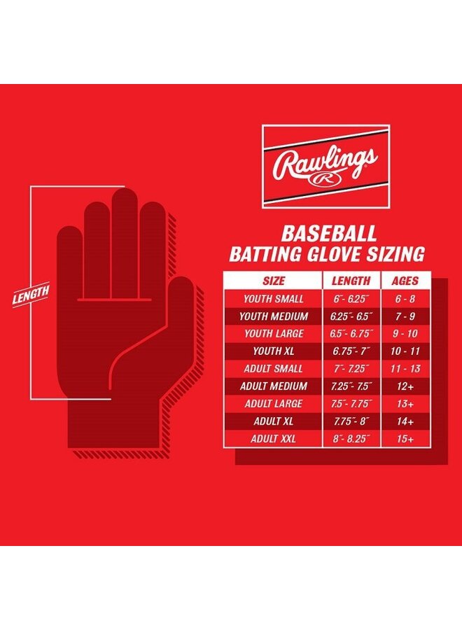 2025 RAWLINGS WORKHORSE BATTING GLOVES