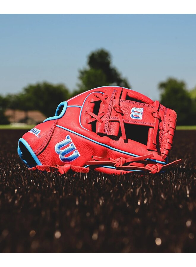 WILSON A500 BASEBALL GLOVE 11.5 RED/BLUE RHT