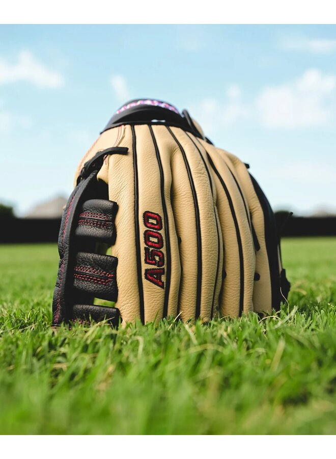 WILSON A500 BASEBALL GLOVE 12.5 BLONDE/RED/BLACK RHT