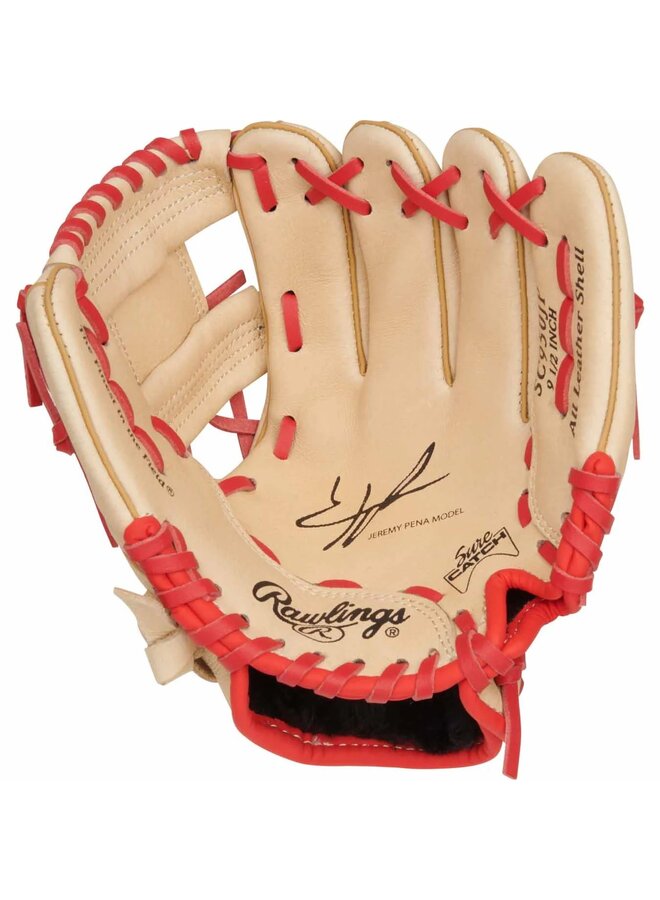 RAWLINGS SURE CATCH GLOVE 9.5" PENA TAN/RED