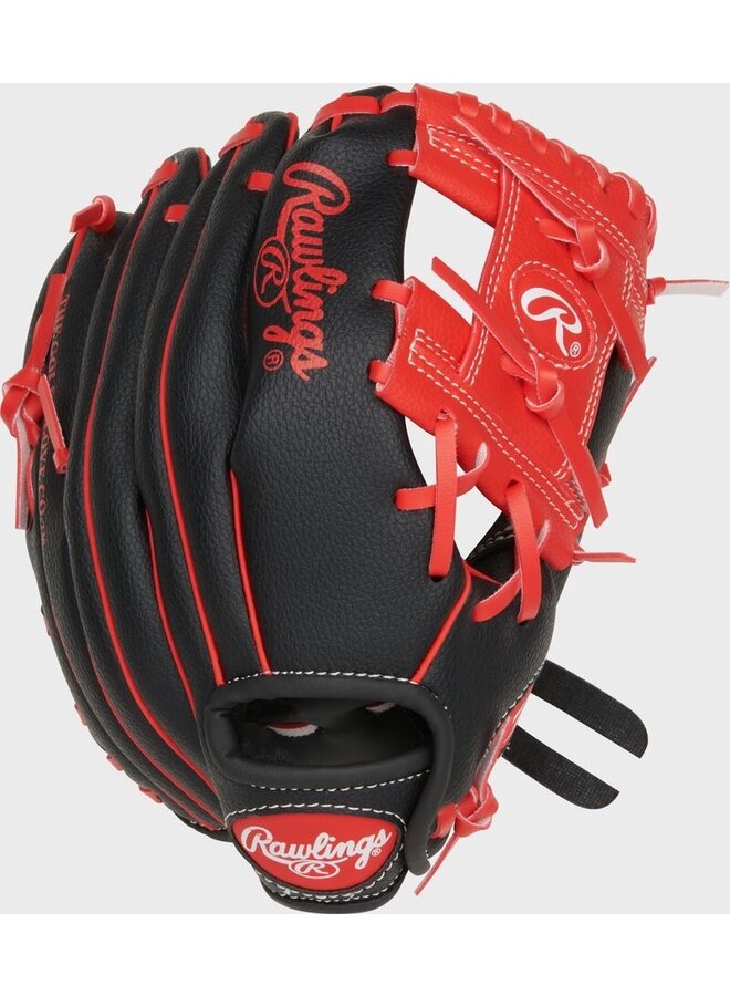 RAWLINGS "PLAYERS" SERIES BASEBALL GLOVE YOUTH 10" BLACK/RED RHT