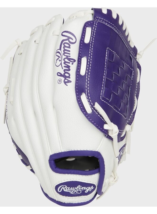 RAWLINGS "PLAYERS" SERIES BASEBALL GLOVE YOUTH 10" PURPLE/WHITE RHT