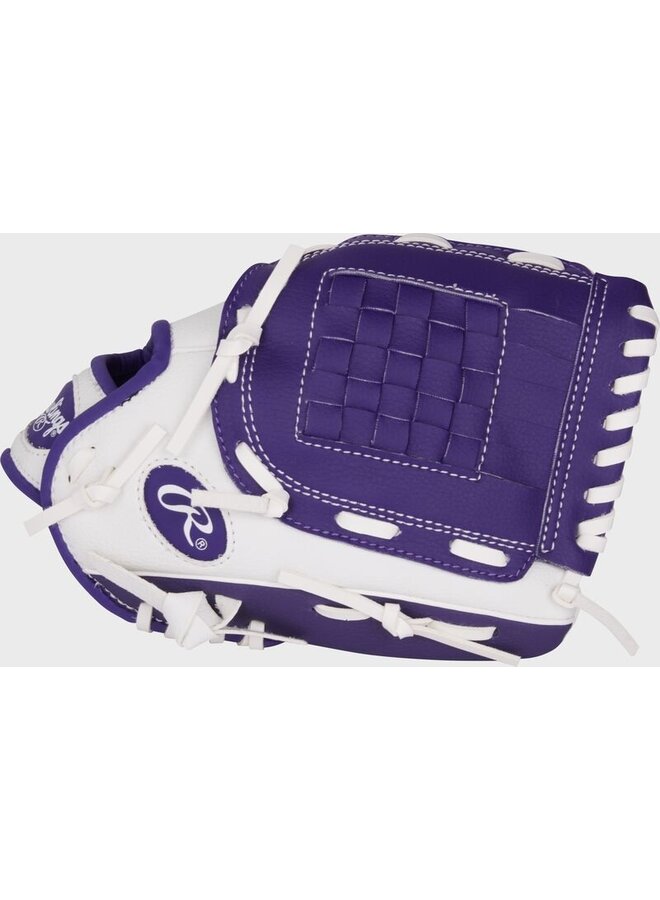 RAWLINGS "PLAYERS" SERIES BASEBALL GLOVE YOUTH 10" PURPLE/WHITE RHT