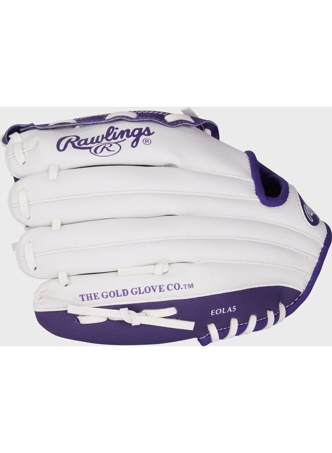 RAWLINGS "PLAYERS" SERIES BASEBALL GLOVE YOUTH 10" PURPLE/WHITE RHT