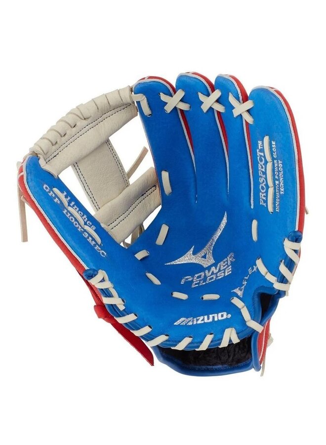 MIZUNO PROSPECT SERIES POWERCLOSE BASEBALL GLOVE 11" ROYAL - RED