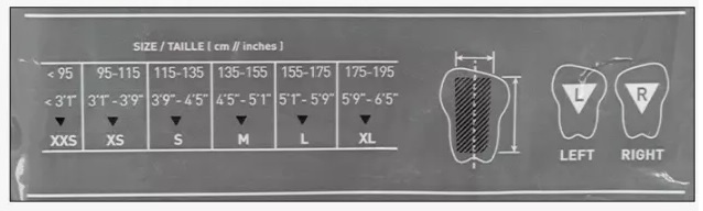 soccer shin pad sizing