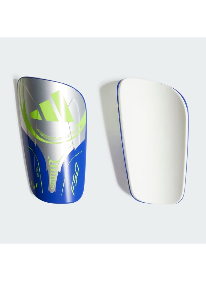 ADIDAS MESSI CLUB SHIN GUARD SILVER/YELLOW/BLUE