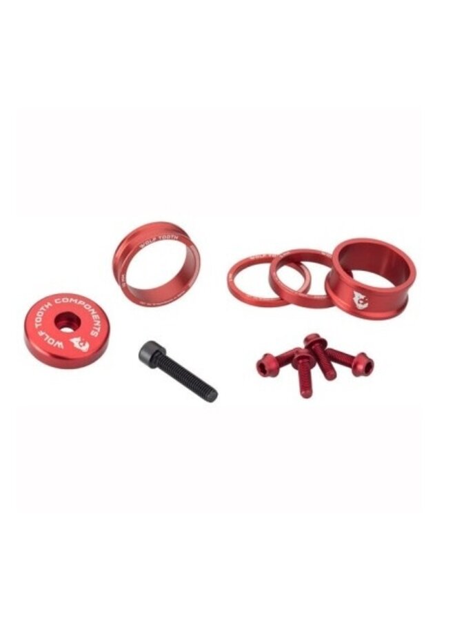 Wolf Tooth Anodized, Bling Kit, Headset Spacer, 1-1/8'', Height: Set, Aluminum