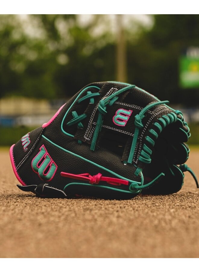 WILSON A2000 GLOVE 11.5" BLACK/TEAL SPIN CONTROL SS