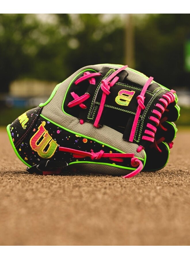 WILSON A2000 11.5" GLOVE BLACK/GREEN/PINK SPLATTER SS