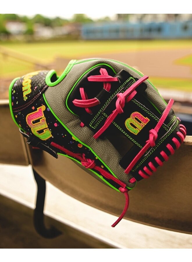 WILSON A2000 11.5" GLOVE BLACK/GREEN/PINK SPLATTER SS