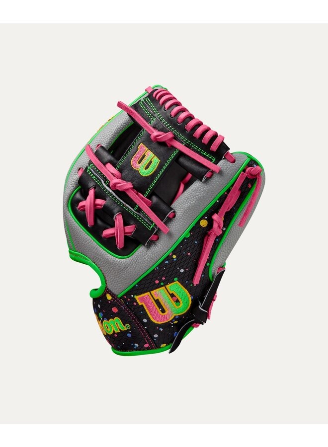 WILSON A2000 11.5" GLOVE BLACK/GREEN/PINK SPLATTER SS