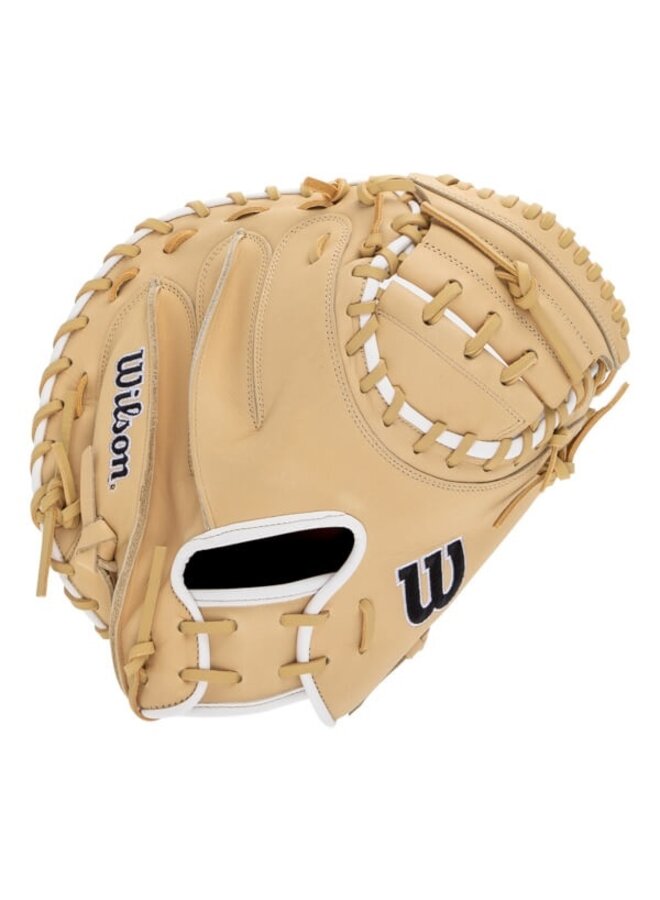 WILSON A1000 CM33 CATCHER'S MITT 33" BLONDE/BLACK/WHITE RHT