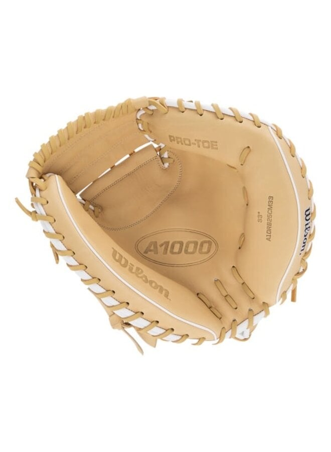 WILSON A1000 CM33 CATCHER'S MITT 33" BLONDE/BLACK/WHITE RHT