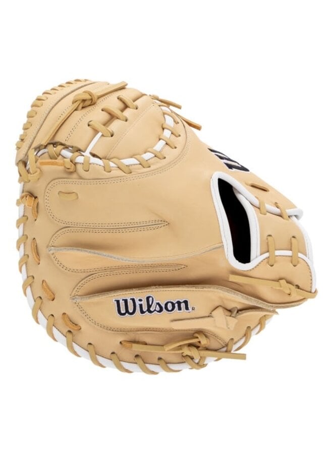 WILSON A1000 CM33 CATCHER'S MITT 33" BLONDE/BLACK/WHITE RHT
