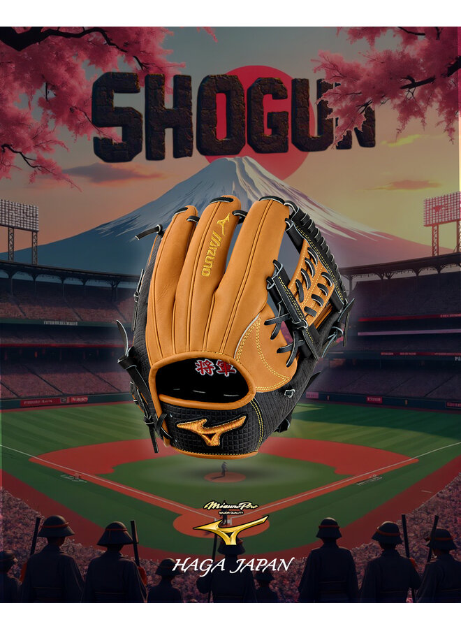 2025 MIZUNO PRO LTD SHOGUN BALL GLOVE MADE IN HAGA JAPAN BROWN/BLACK 11.75" RHT
