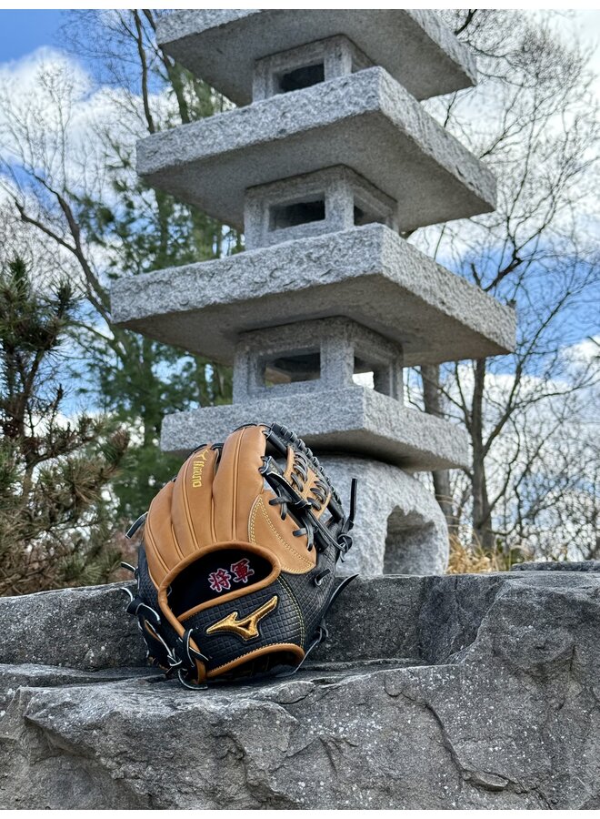 2025 MIZUNO PRO LTD SHOGUN BALL GLOVE MADE IN HAGA JAPAN BROWN/BLACK 11.75" RHT