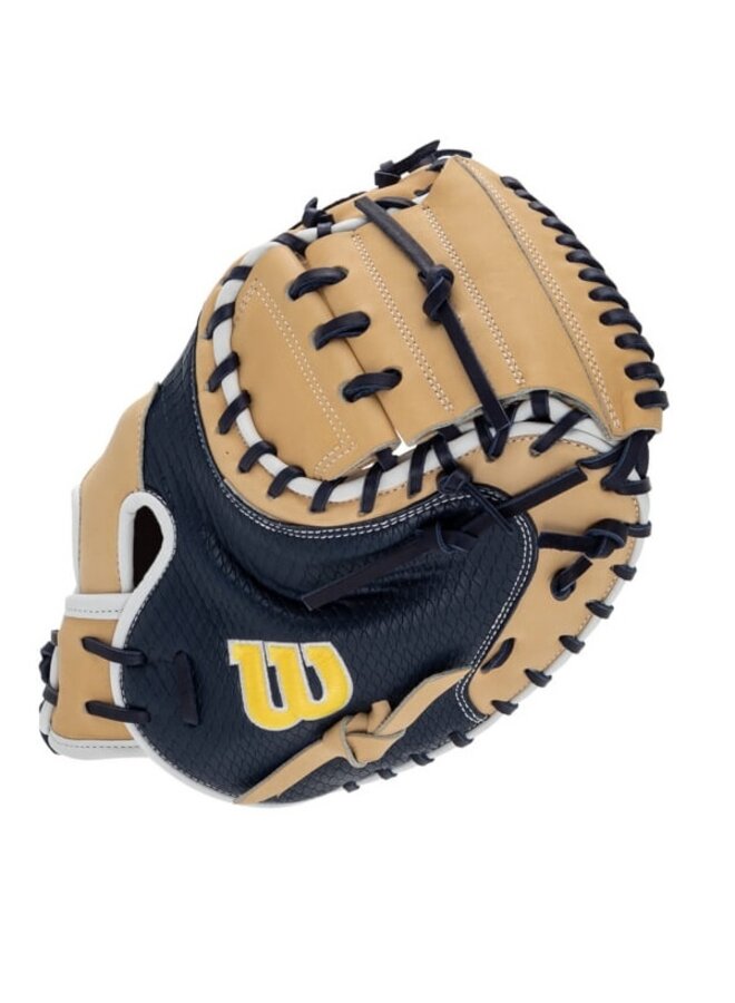 WILSON A2000 SUPERSKIN SA34 CATCHER MITT 34" BLONDE/NAVY
