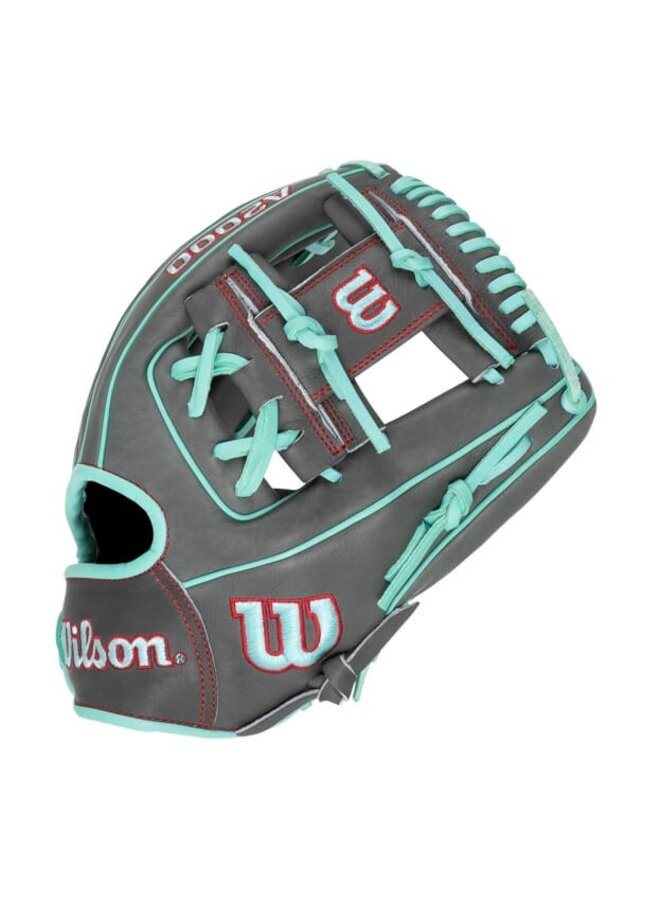 WILSON SUMMER 2025 A2000 1975GLOVE 11.75 COAL/SEAFOAM/RED