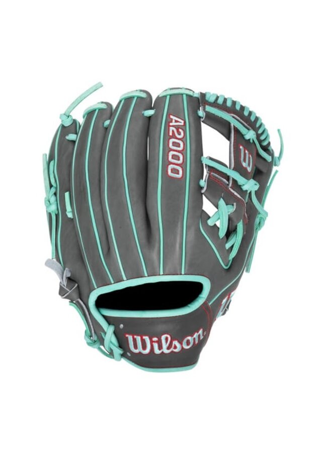 WILSON SUMMER 2025 A2000 1975GLOVE 11.75 COAL/SEAFOAM/RED