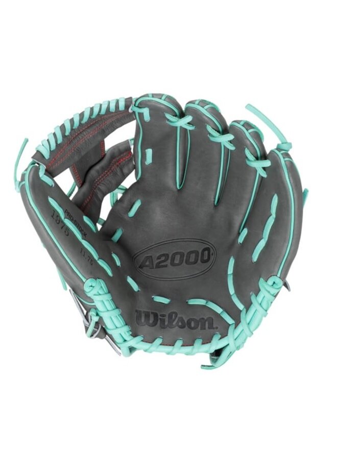 WILSON SUMMER 2025 A2000 1975GLOVE 11.75 COAL/SEAFOAM/RED