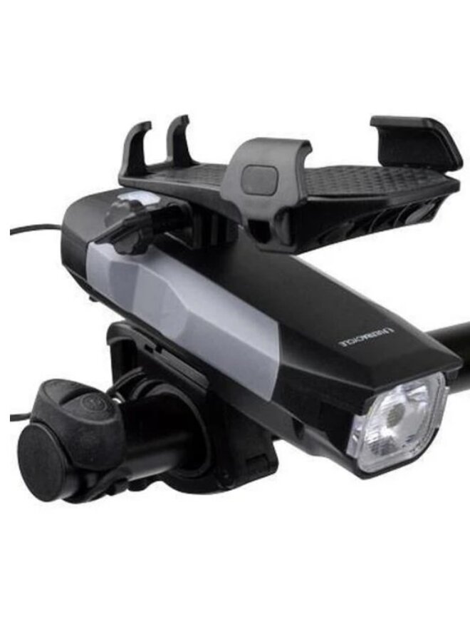 ULTRACYCLE, USB 550 LUMEN HEADLIGHT WITH PHONE HOLDER,