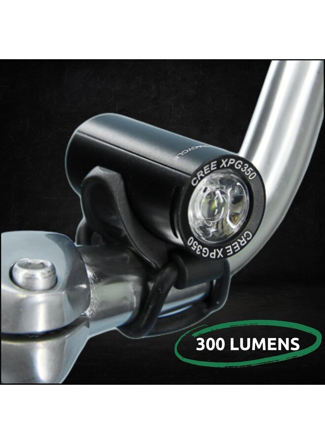 ULTRACYCLE, USB 300 LUMEN HEADLIGHT RECHARGABLE