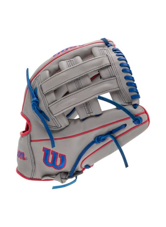 Wilson A900 PF12 Pedroia Fit 12" Baseball Glove Grey - Royal - Red