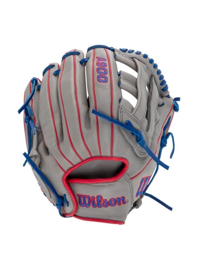 Wilson A900 PF12 Pedroia Fit 12" Baseball Glove Grey - Royal - Red