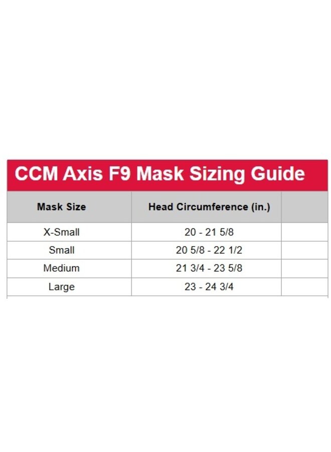 CCM AXIS F9 GOALIE MASK SR