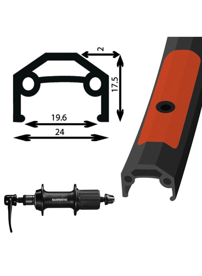 DAMCO REAR WHEEL 700C BLACK CASSETTE 8SPD