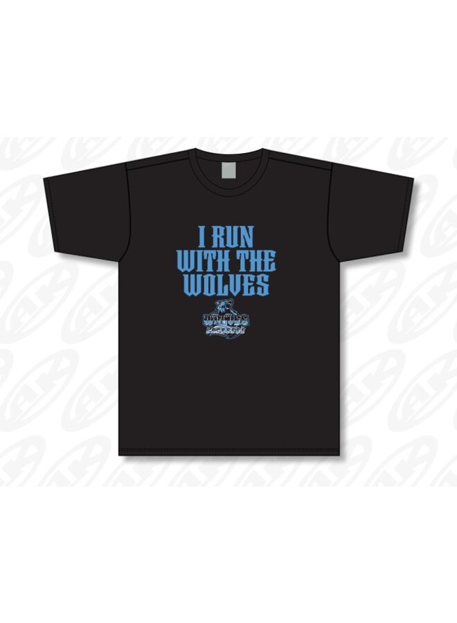 AK WOLVES LACROSSE (RUN WITH WOLVES ) T-SHIRT BLACK
