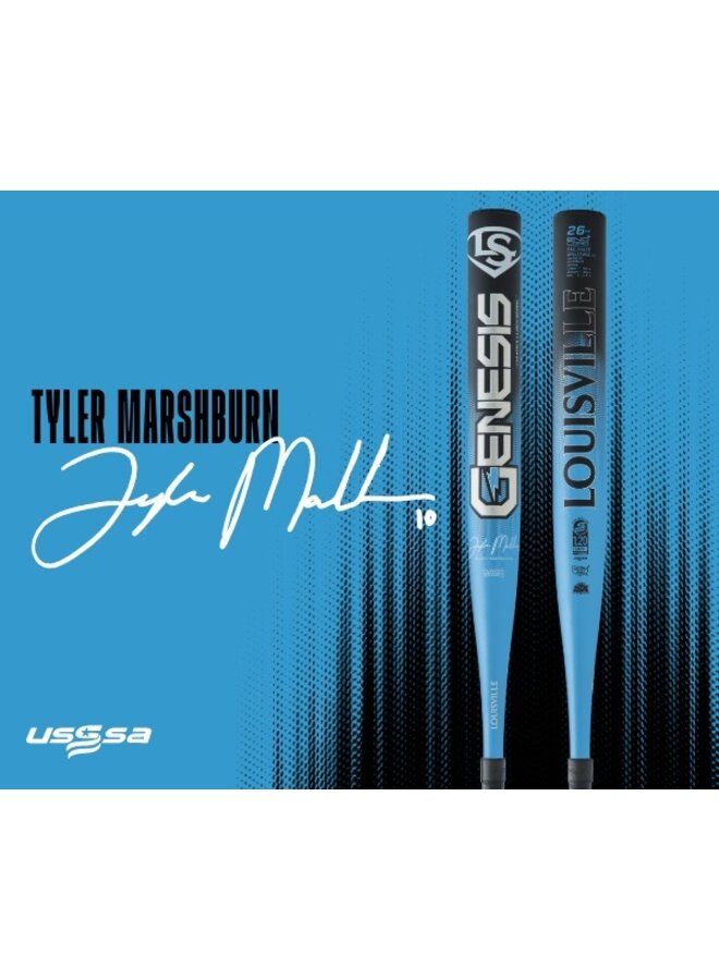 2025 LOUISVILLE GENESIS 1PC TYLER MARSHBURN SLOPITCH BAT BLACK - BLUE