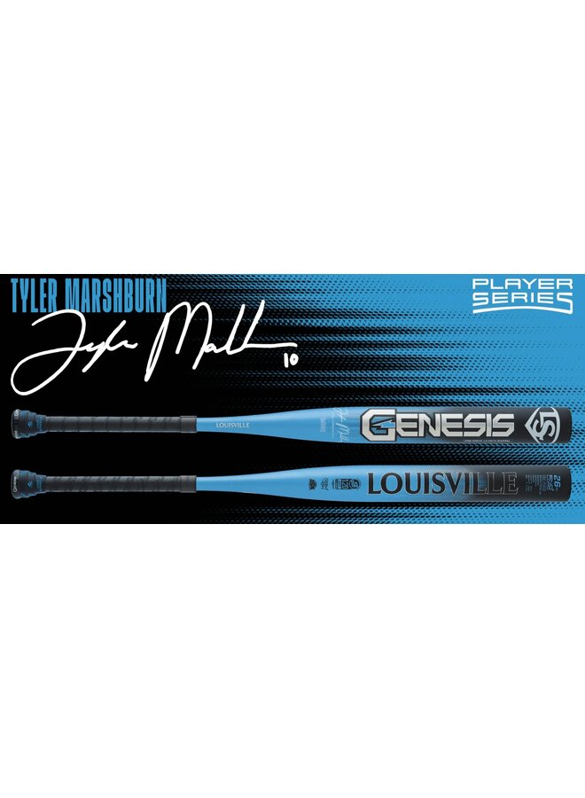 2025 LOUISVILLE GENESIS 1PC TYLER MARSHBURN SLOPITCH BAT BLACK - BLUE