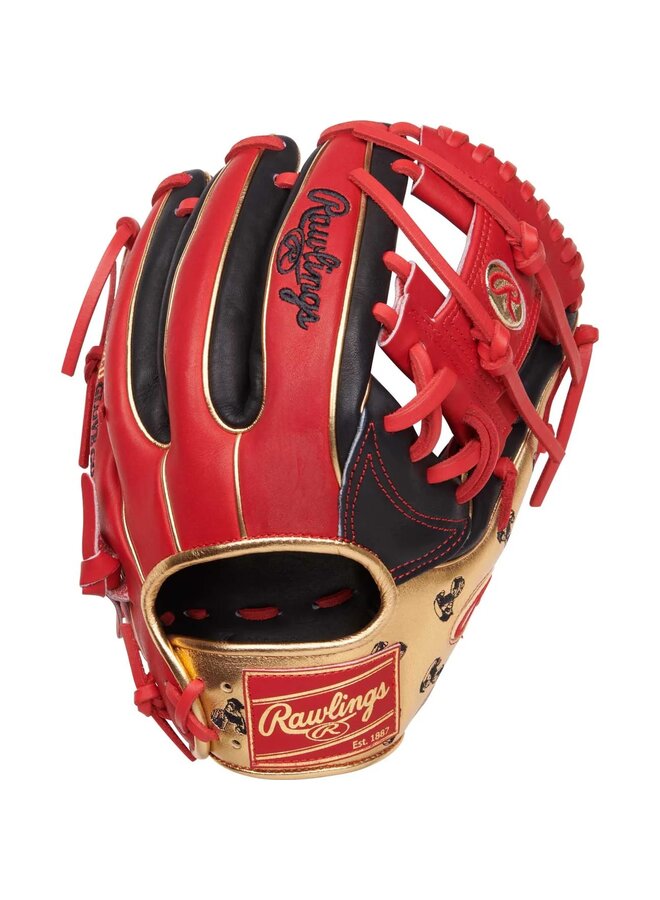 RAWLINGS GOLD GLOVE 11.5" BASEBALL GLOVE JUNE 2025 GOTM RED/BLACK/GOLD