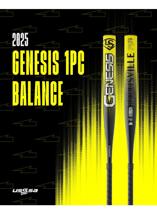 2025 LOUISVILLE GENESIS 1PC NEON SERIES SLOPITCH BAT BLACK - YELLOW