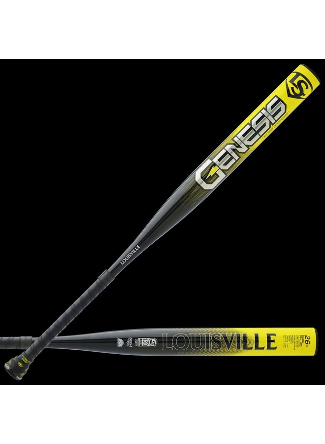 2025 LOUISVILLE GENESIS 1PC NEON SERIES SLOPITCH BAT BLACK - YELLOW