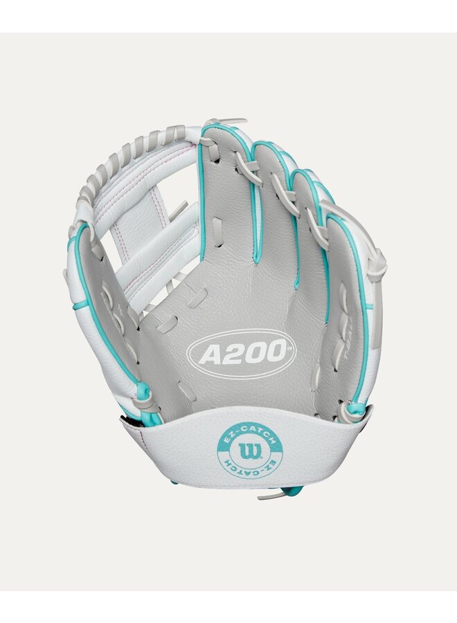 WILSON A200 EZ CATCH 10" SILVER-WHITE-TEAL LHT