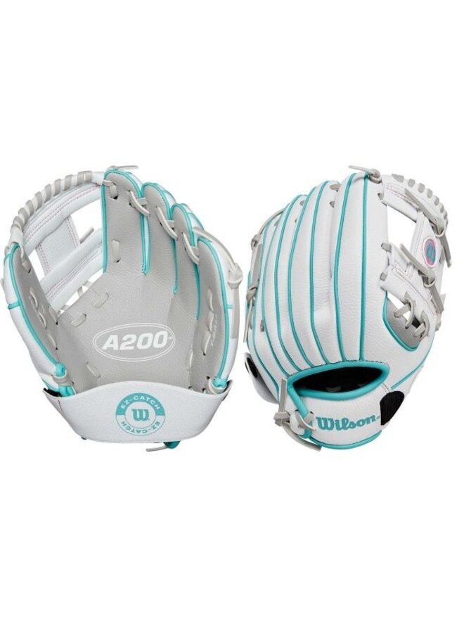 WILSON A200 EZ CATCH 10" SILVER-WHITE-TEAL LHT