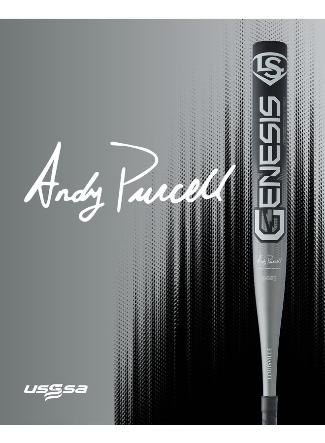 2025 LOUISVILLE GENESIS 1PC ANDY PURCELL SLOPITCH BAT SILVER - BLACK