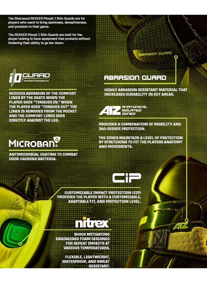 2025 SHERWOOD SG REKKER MORPH 1 SHIN PAD SR