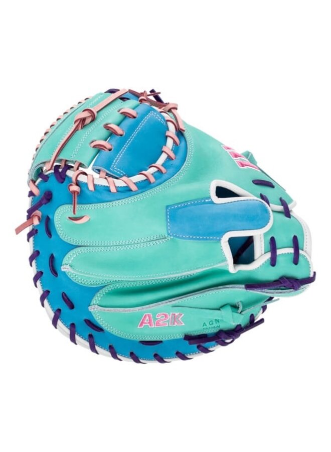 2025 FALL WILSON A2K 1734 CM34 CATCHERS MITT 34" SEAFOAM SKY BLUE