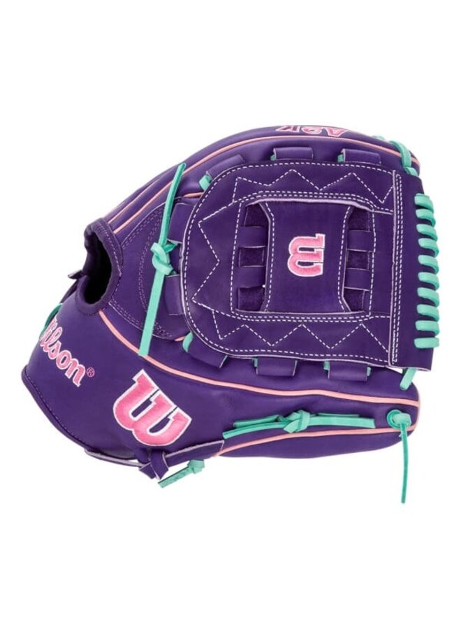 2025 FALL WILSON A2K B23 W/ASO WEB 12" PURPLE / PINK /SEAFOAM