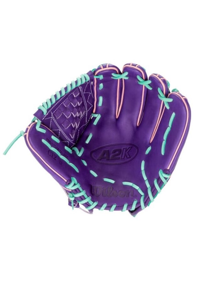 2025 FALL WILSON A2K B23 W/ASO WEB 12" PURPLE / PINK /SEAFOAM