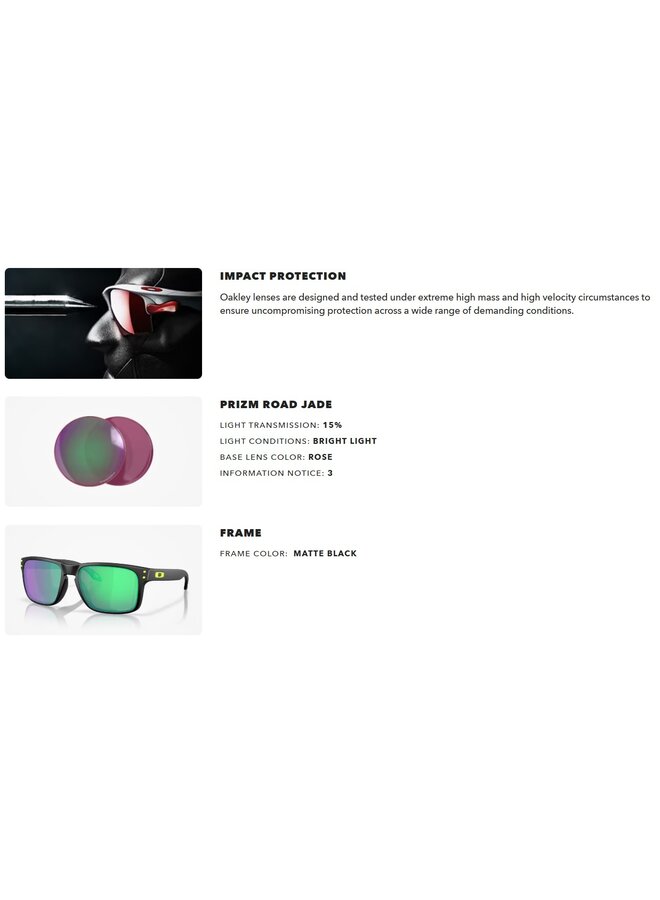 OAKLEY HOLBROOK - MATTE BLACK W/ PRIZM ROAD JADE