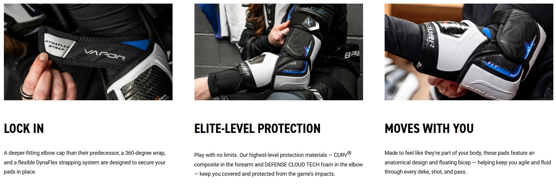 bauer hockey elbow pads