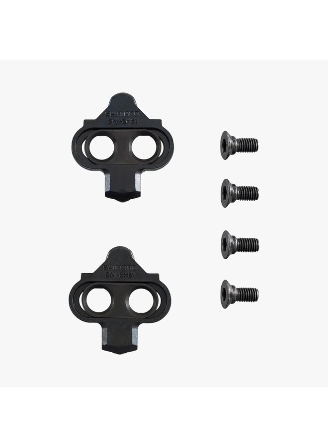 SHIMANO SM-SH51 SPD CLEAT SET (PAIR) SINGLE RELEASE W/ CLEAT NUT Black