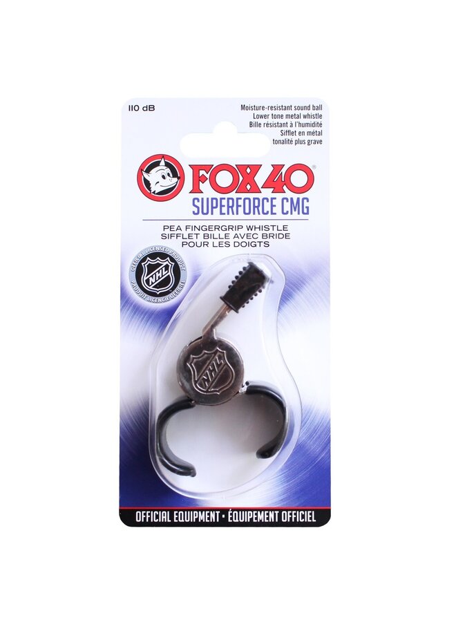 FOX 40 WHISTLE SUPERFORCE CMG OFFICIAL FINGERGRIP SILVER