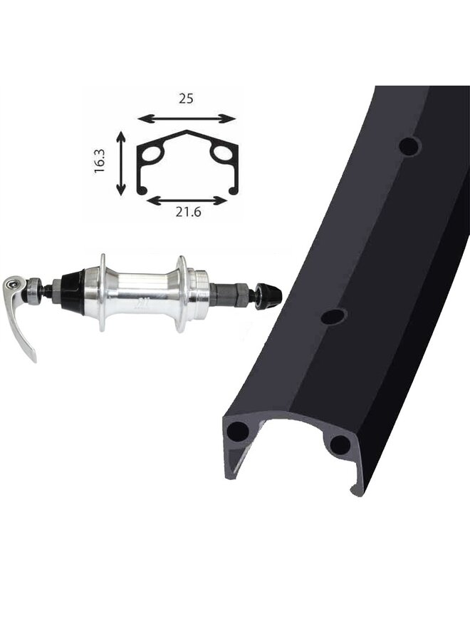 DAMCO 26" ALLOY BLACK (SINGLE WALL) (REAR / ALLOY FREEW.QR 36H)